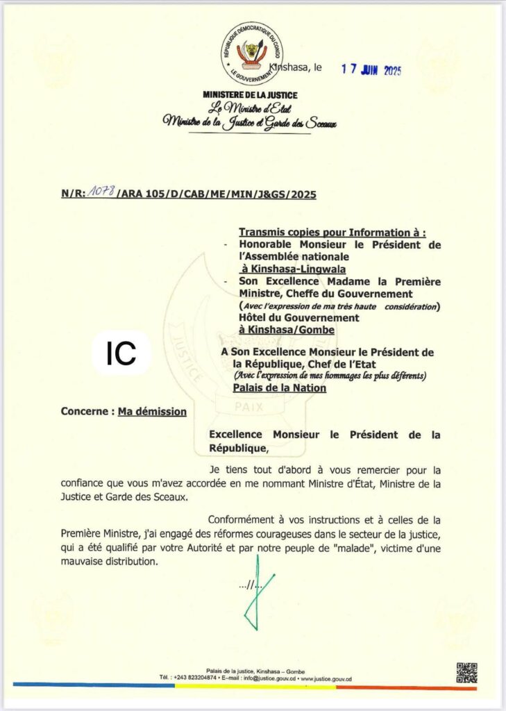Constant Mutamba quitte le gouvernement, dénonçant un complot « conçu à Kigali » (Découvrez l’intégralité de sa lettre de démission) 12 L1